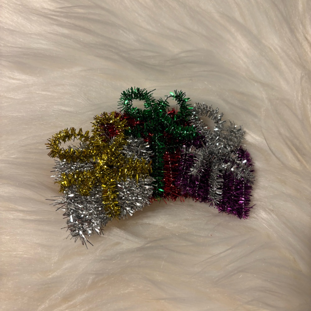 Festive Multicolor Tinsel Hair Clip